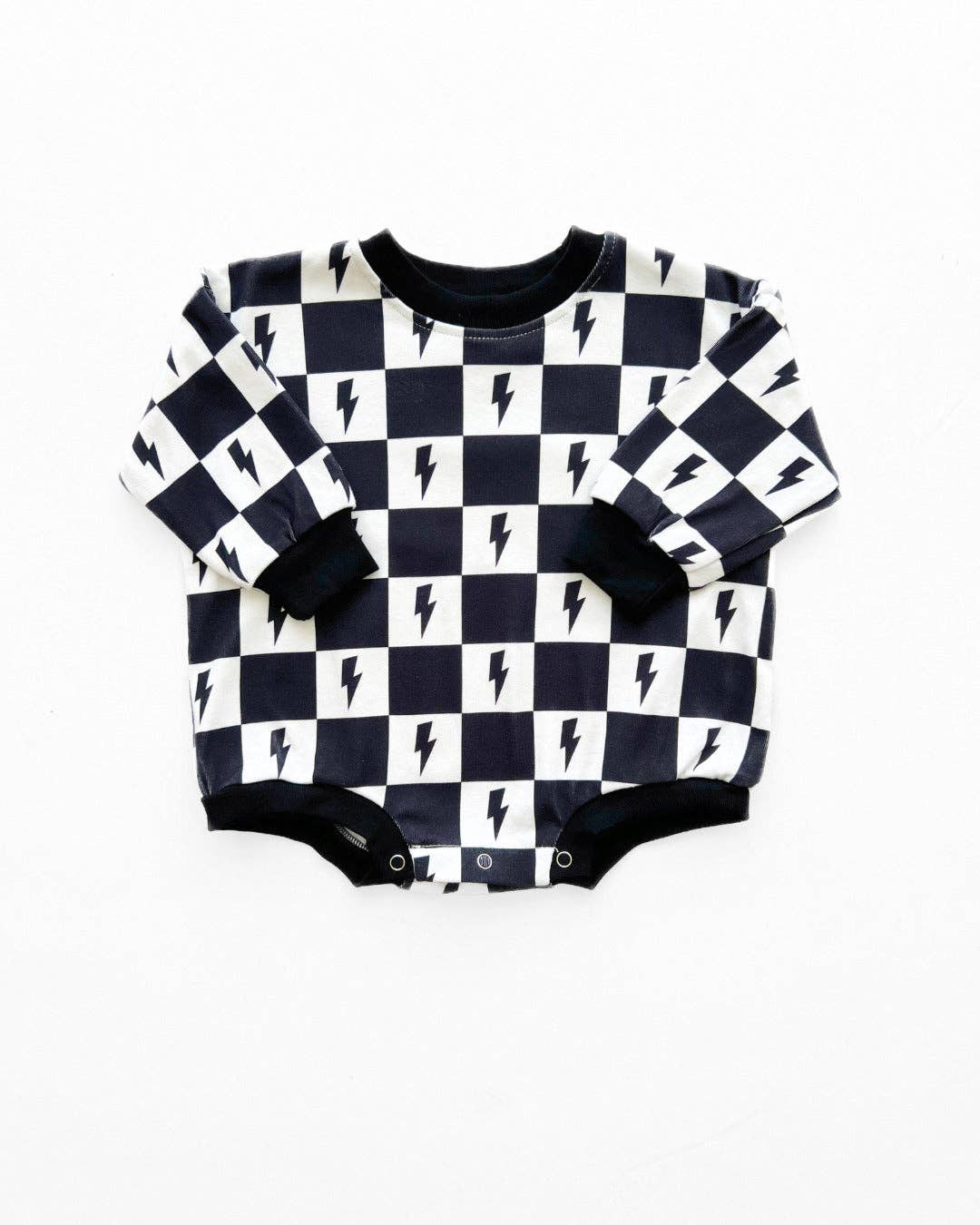 Bubble Romper | Charcoal Bolts: 0-3M