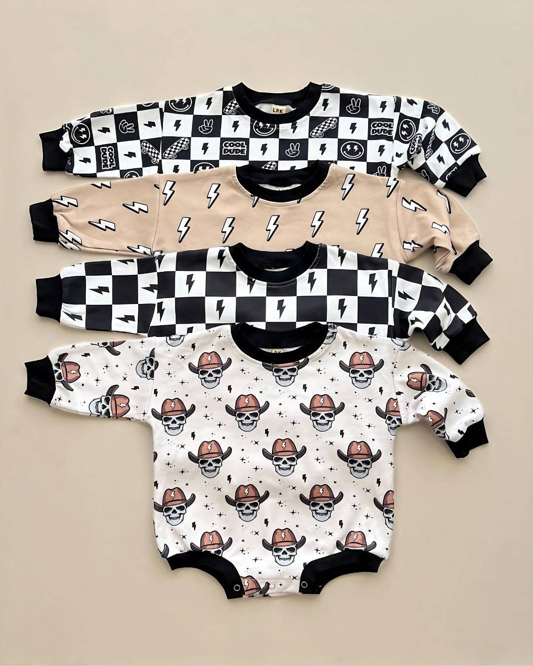 Bubble Romper | Charcoal Bolts: 12-18M