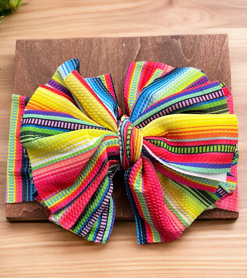 YELLOW SERAPE PRINTED HEADBAND Bow