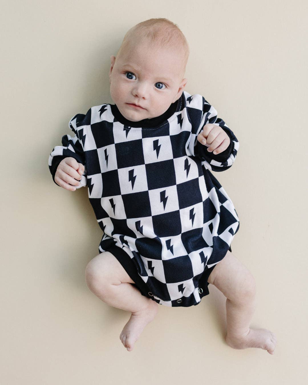 Bubble Romper | Charcoal Bolts: 0-3M