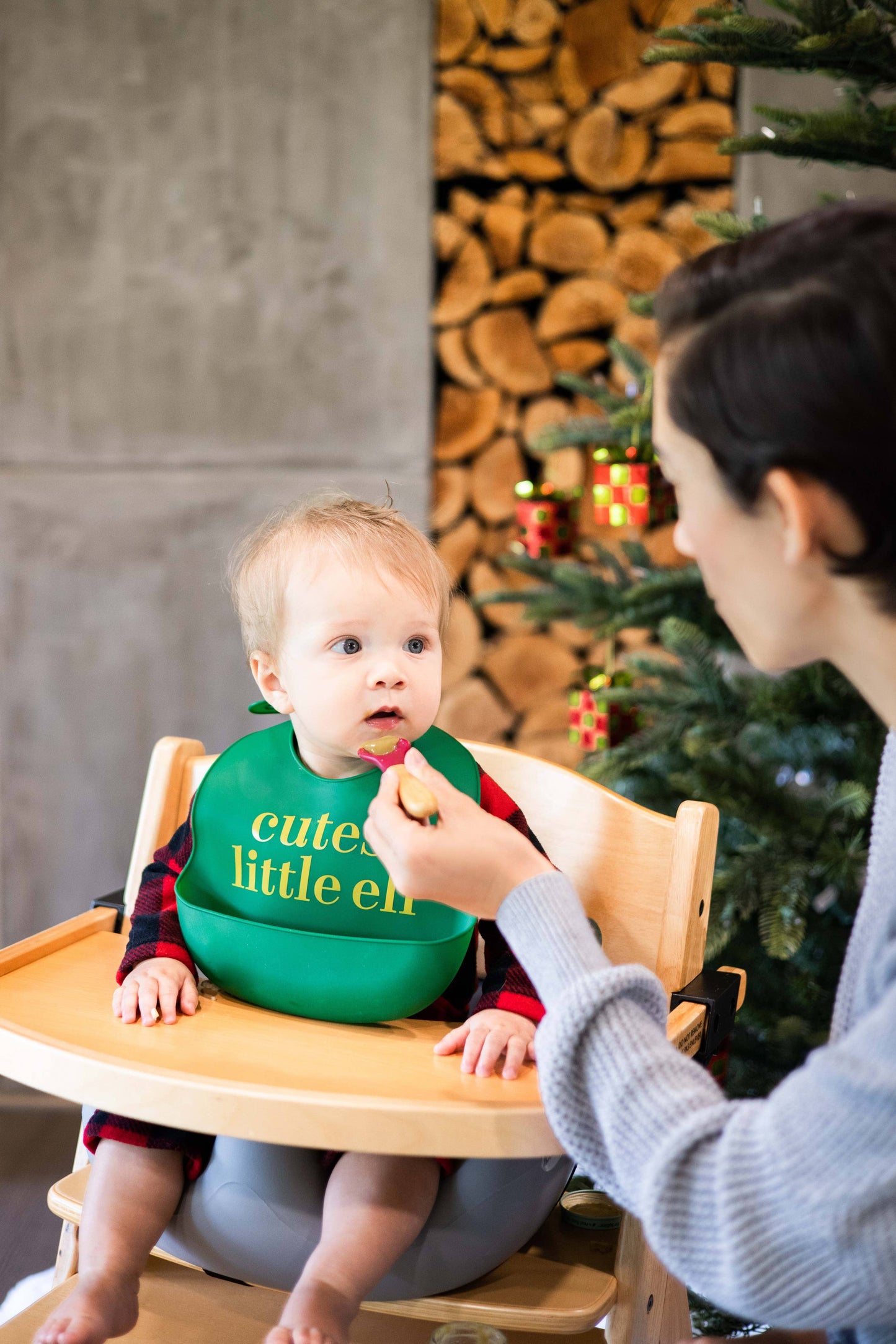 Christmas Elf Baby Silicone Bib Set