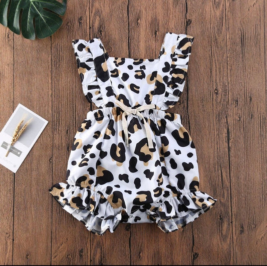 White Leopard Romper