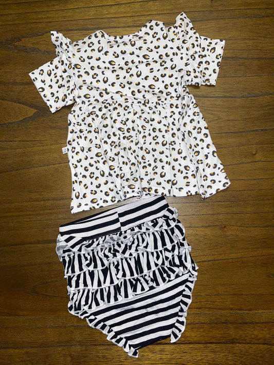 Allie leopard top and bummie set