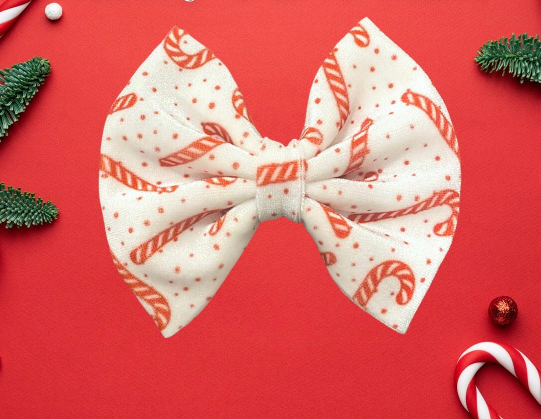 Candy cane Bow on Clip