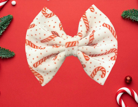 Candy cane Bow on Clip