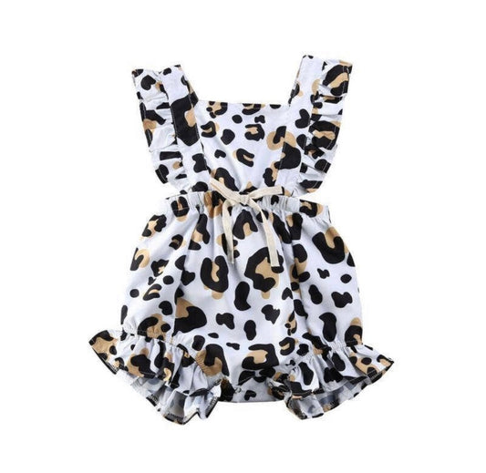 White Leopard Romper