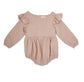 Blush Flutter Sleeve Linen Baby Romper