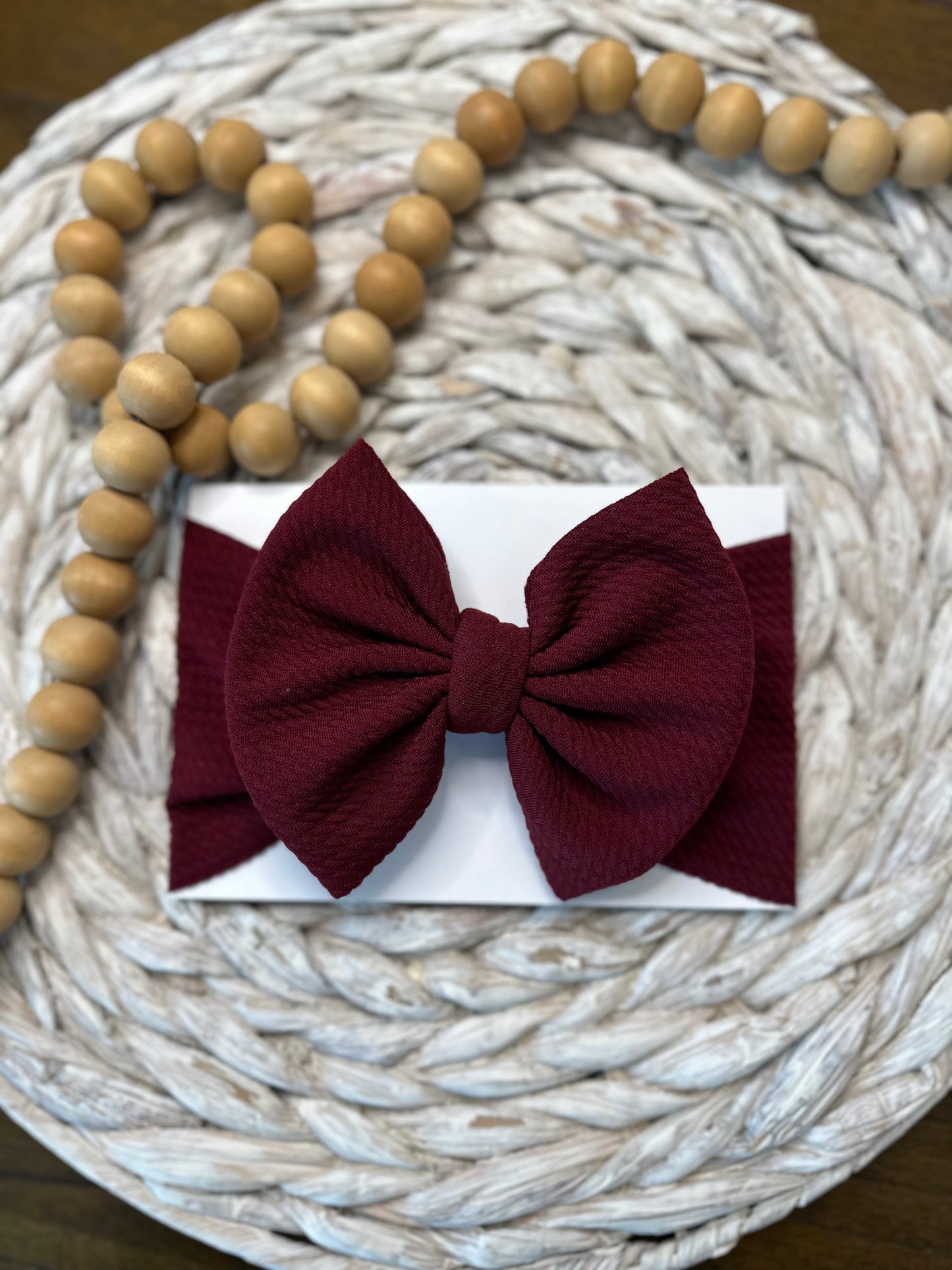 Maroon Bow - Headwrap