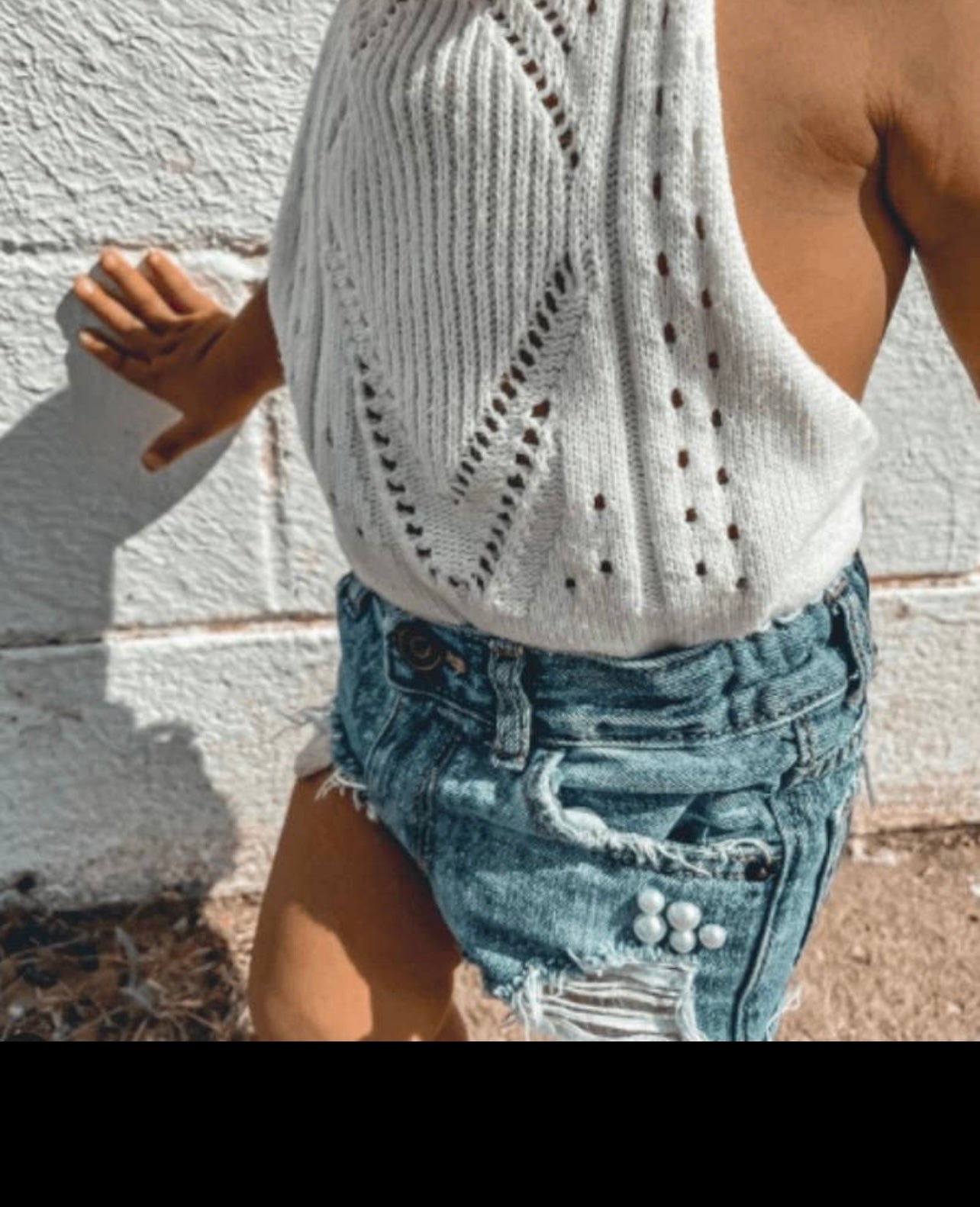 Mila E Crochet Halter romper