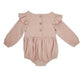 Blush Flutter Sleeve Linen Baby Romper