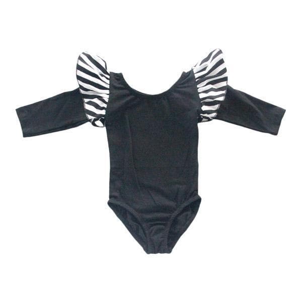 Black with striped Flutter Leotard