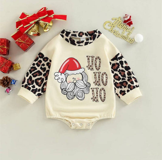 Leopard Santa Sweatshirt Onesie