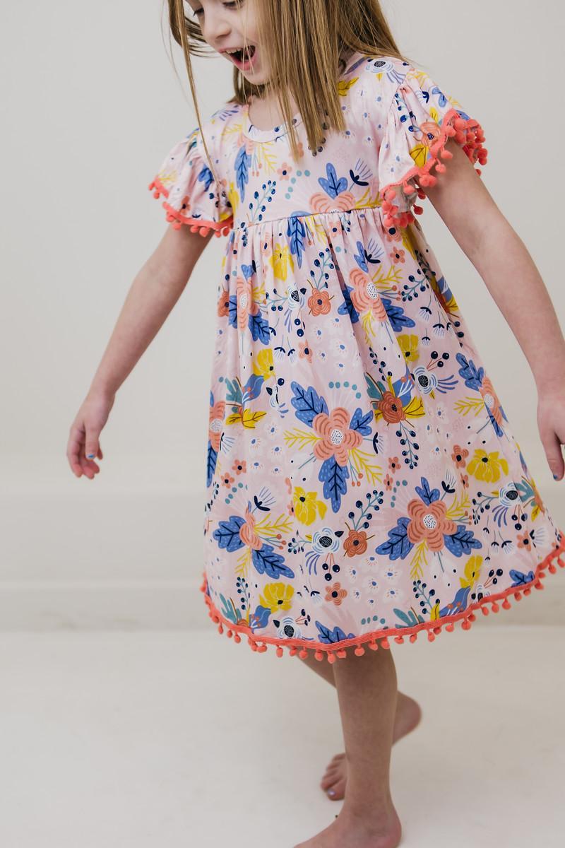 Field of Flowers Pom Pom Dress