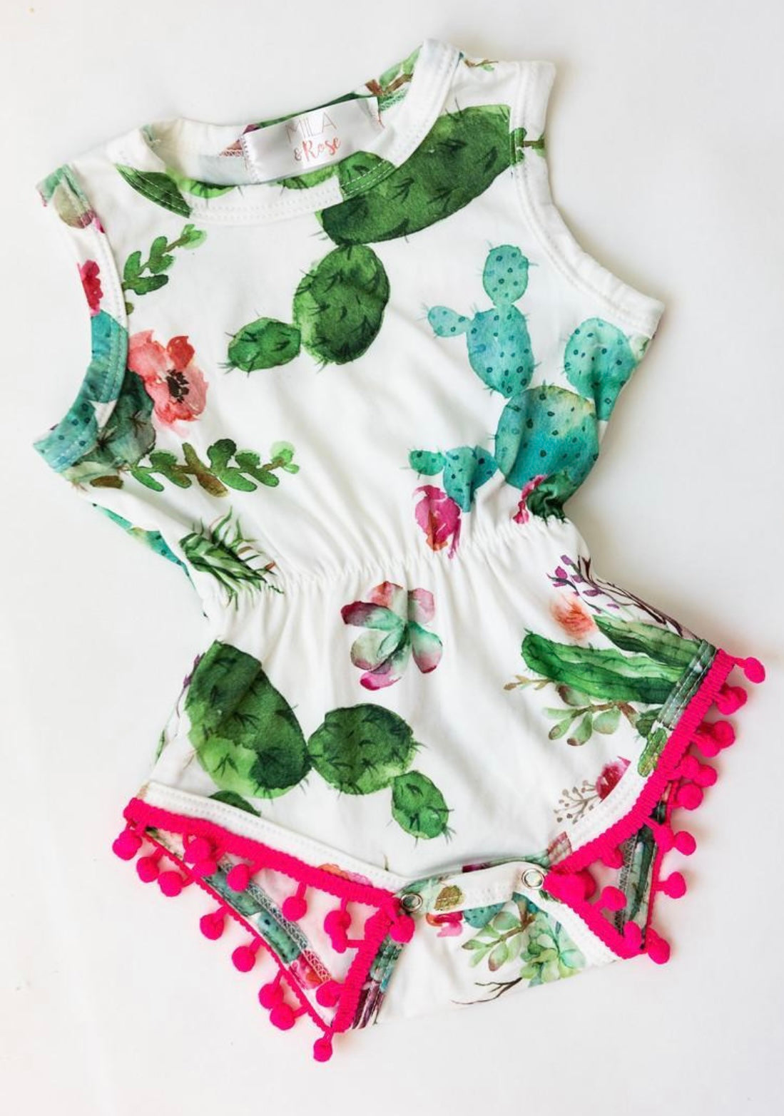 Cute Cactus Pom Pom Romper